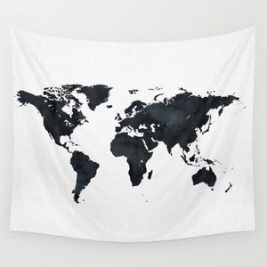 Black and White Map Tapestry from Society6
